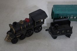 Cast Iron 5 Car Train Set, Case Diecast Tractor