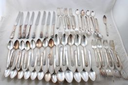 58pc. Simeon & Rogers Oneida Silver Rose Flatware