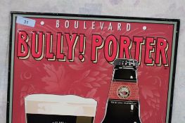 Boulevard Brewing Bully Porter Metal Framed Sign