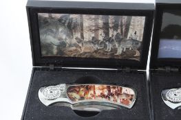 3 Collector Knives Wolf, Wolves & Polar Bear
