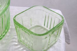 Vaseline Uranium Glass Refrigerator Jars