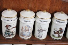 Hummel Wood Spice Rack, 24 Spice Jars Danbury Mint