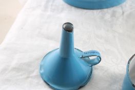 5 Pc. Enamelware Funnel, Scoop, Basket, Pot+