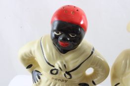 Black Americana Pearl China S&P Shakers 7 1/2