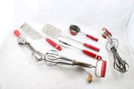 Chippy Farmhouse Red Handled Kitchen Utensils