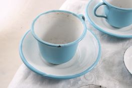 8 Piece Blue Enamelware Child's Kitchen Ware