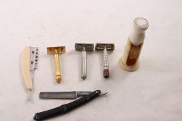 3 Gillette Razors, 1 Wostenholm & 1 Durham Razors