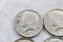 9 Kennedy Half Dollars All 1968 40% Silver