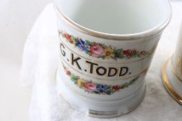 3 Antique Barber Shop Shaving Mugs