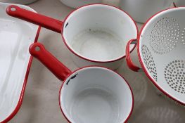 Red & White Enamelware Farmhouse 10 Pieces