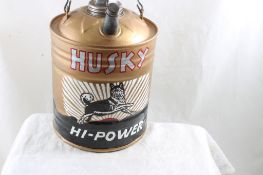 J&L Ware 1 Gallon Oil Can Painted w/Husky Logo