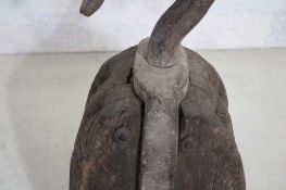 Old Nautical Block & Tackle Wood Double Pulley