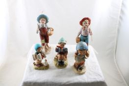 5 Arnart & Norleans Japan Porcelain Figurines