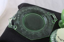 3 Vaseline/Uranium Glass Pieces