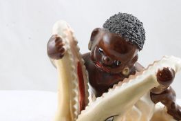 Black Americana Boy with Alligator Ashtray