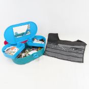 1980's Caboodles Kit & 200+ pairs of earrings