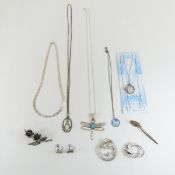 Sterling Silver Jewelry necklaces, dragonfly, pins