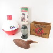 Bobber cooler, duck decoy, ammo crate & more