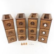 4 sections of antique sewing machine drawers