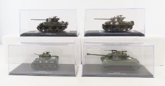 4 1:43 Scale Military tanks in cases
