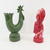Vintage Red Wing Chicken & Royal Haeger Vases
