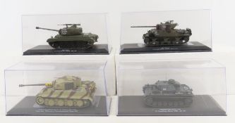 4 1:43 Scale Military tanks in cases