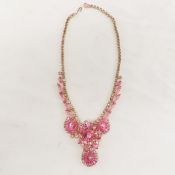 Vintage Juliana D&E Pink Rivoli Necklace