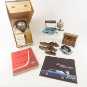 Vintage iron, cobbler items, 1965 Ford manual