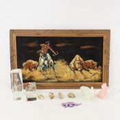 Velvet Painting, Glass Figures & Stone Figures