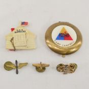 Vintage Military pins, compact, sweetheart pin