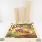 4 Snow White and the Seven Dwarfs Lithographs 1947
