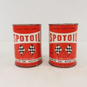 2 Vintage Spotoil Motor Oil Cans - unopened