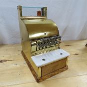 Vintage Brass Coated Steel Cash Register
