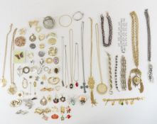 Gold & Silver tone costume jewelry, many signed