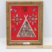 Native American display with Tee Pee of arrowheads