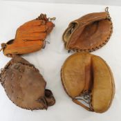 4 Vintage Baseball Mitts