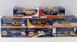 8 NASCAR diecast cars NIB
