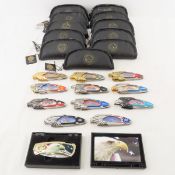 12 Harley Davidson Pocket Knives in Cases