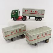 VIntage Japan CF Cab & 3 P.I.E. Trailers