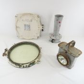 US Navy Ship Porthole & Hatch Cover, Horn &Lantern