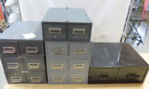 Several vintage steel drawer sets