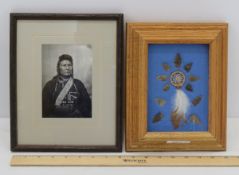 Native American artifact framed display & print
