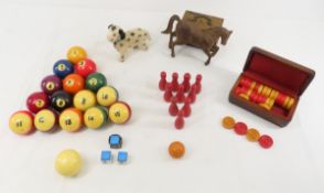 Vintage Billiard Balls, Game Pieces & Toys