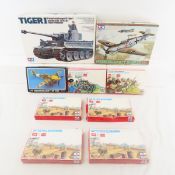 9 Assorted Military Model Kits in Boxes- 4 sealed