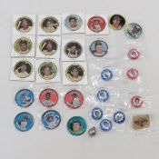 1960's & 1980's Metal Baseball Coins & Pinbacks