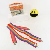 Pit Stop Lunchbox, Mork Suspenders & Pac-Man Bank