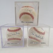 Sam Mele, Tom Kelly & Jim Grant Signed Balls