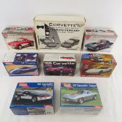 9 Assorted Corvette Model Kits in Boxes
