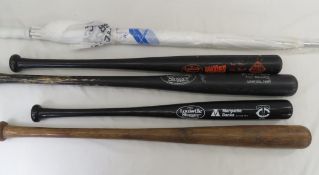 MN Twins Game Bat, 3 Other Bats & Umbrella