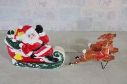 1970 Empire Blow Mold Santa/Sleigh/Reindeer
